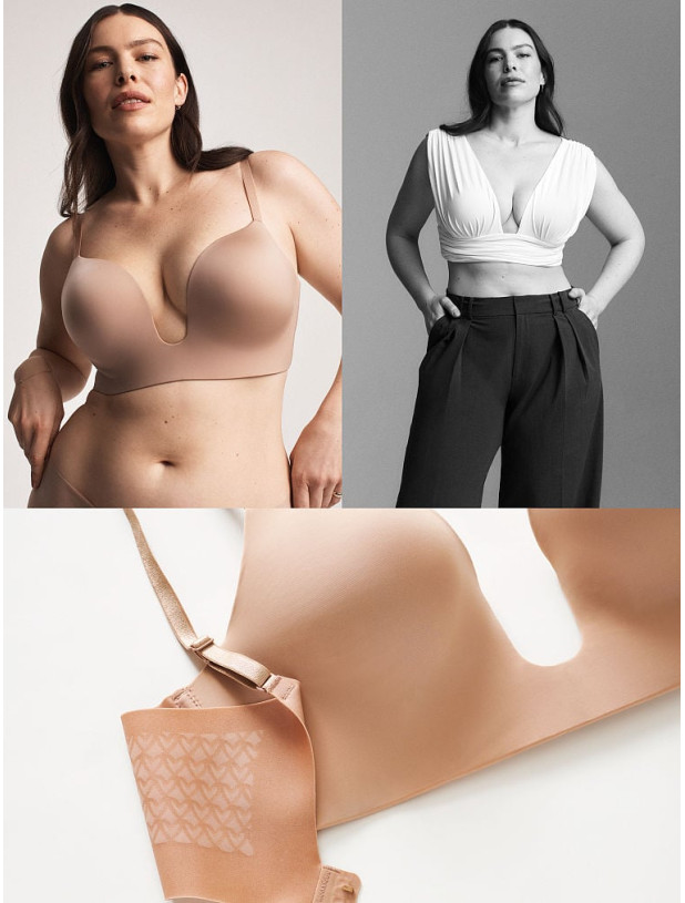 Невидимий Бюстгальтер Пуш-ап Victoria's Secret Bare Invisible Solutions Plunge Low Back Bra_4