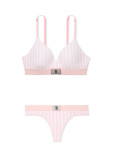 Комплект Білизни Victoria's Secret The T-Shirt Shine Patch Lightly Lined Wireless Bra & Logo Cotton Shine Patch Thong Panty_2