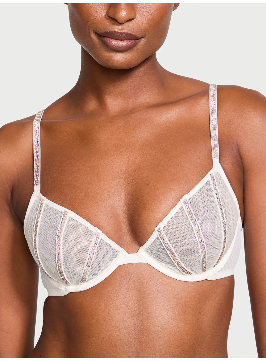 Бюстгальтер зі Стразами Victoria's Secret Very Sexy Sheer Shine Low-Cut Demi Bra