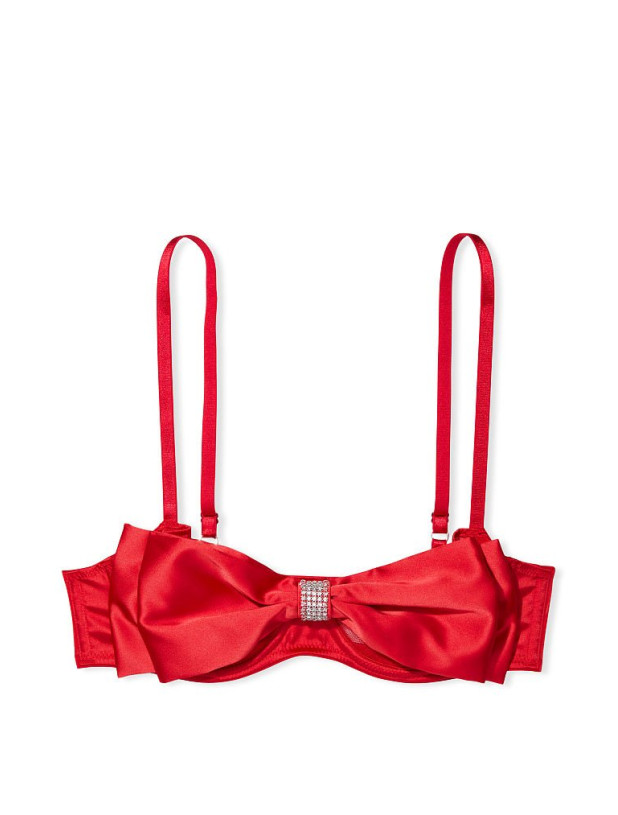 Комплект Білизни зі Стразами Victoria's Secret Dream Angels Wicked Unlined Bow Balconette Bra & Sheer Mesh Ribbon Cheekini Panty_3