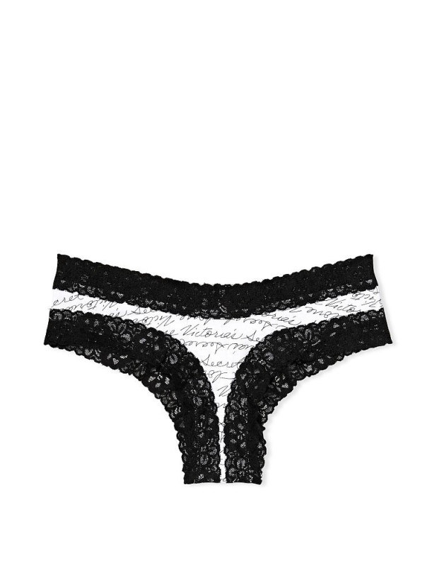 Бавовняні Трусики Чікі Victoria's Secret Lace-waist Cotton Cheeky Panty_3