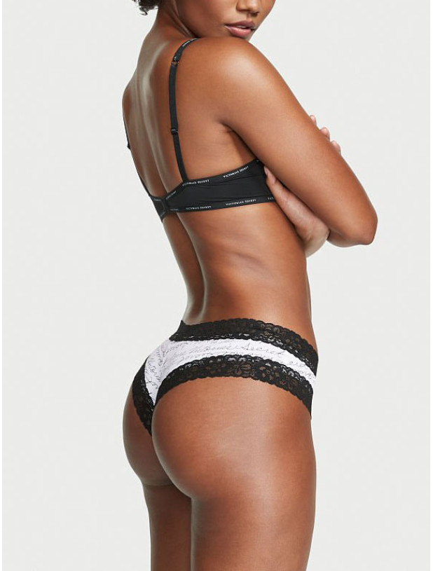 Бавовняні Трусики Чікі Victoria's Secret Lace-waist Cotton Cheeky Panty_2