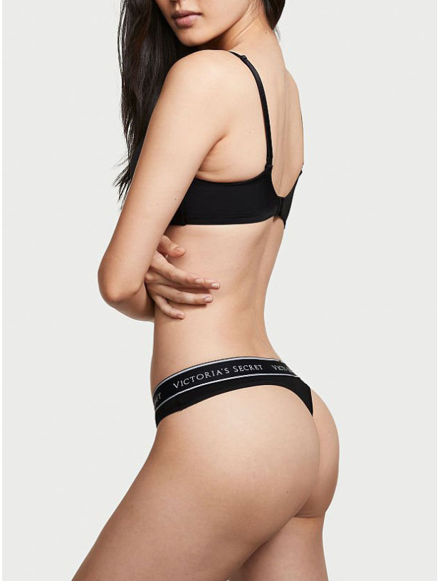 Трусики Стрінги Victoria's Secret Logo Cotton Thong Panty_2
