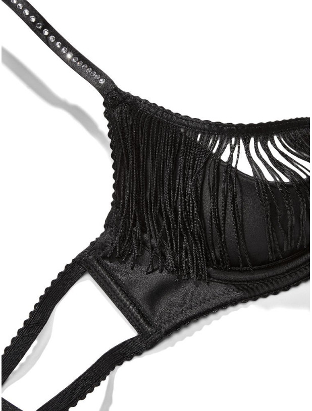 Комплект Білизни Victoria's Secret Very Sexy Fringe Open Quarter Cup Bra & Fringe V-string Panty_7