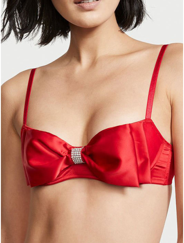 Комплект Білизни зі Стразами Victoria's Secret Dream Angels Wicked Unlined Bow Balconette Bra & Sheer Mesh Ribbon Cheekini Panty_5