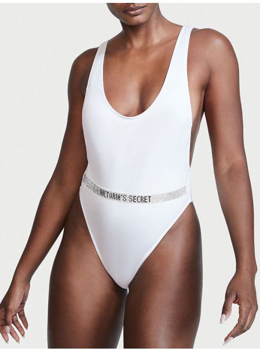 Суцільний Купальник Монокіні зі Стразами Victoria's Secret Shine Strap Plunge One-Piece Swimsuit