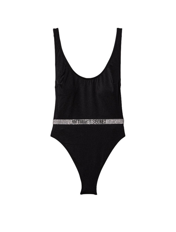 Слитный Купальник Монокини со Стразами Victoria's Secret Shine Strap Plunge One-Piece Swimsuit_3