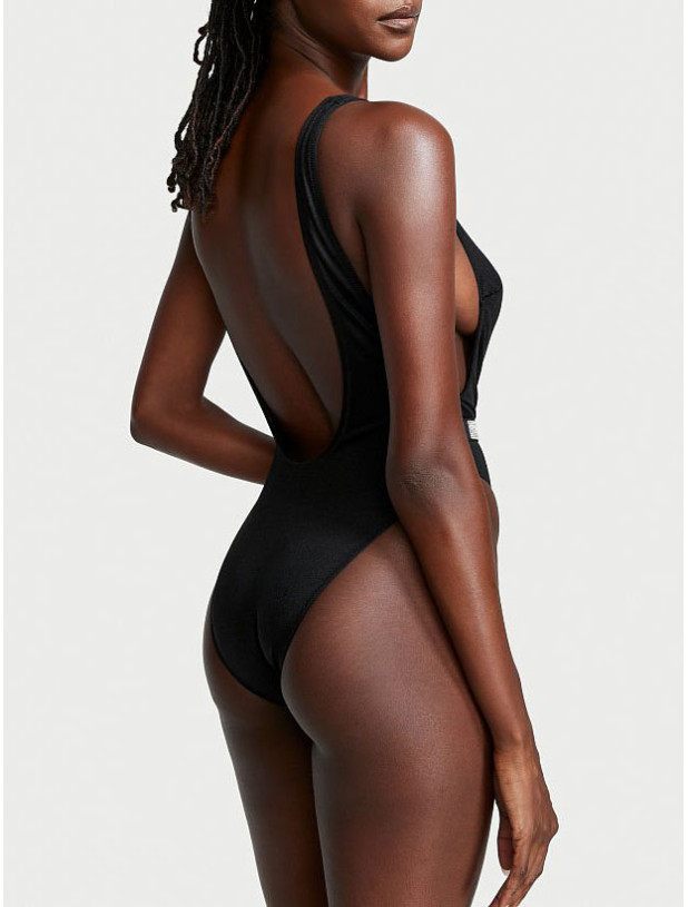 Слитный Купальник Монокини со Стразами Victoria's Secret Shine Strap Plunge One-Piece Swimsuit_2