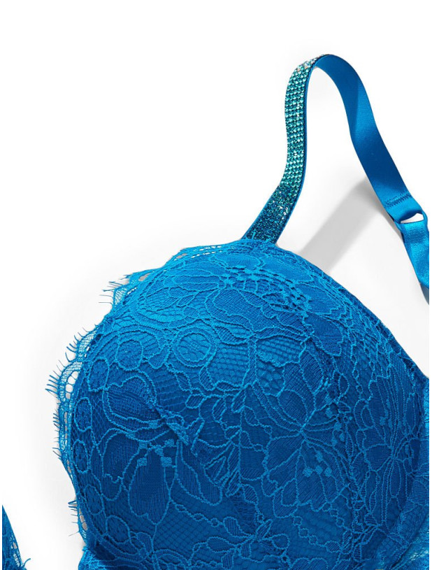 Комплект Білизни зі Стразами Victoria's Secret Very Sexy Bombshell Add-2-Cups Lace Shine Strap Push-Up Bra & Brazilian Panty_4