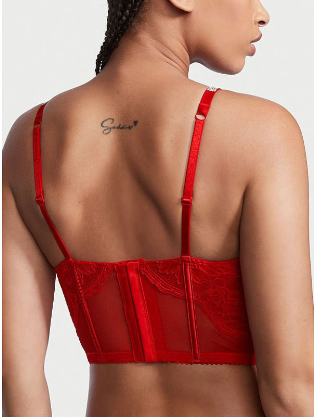 Комплект Білизни зі Стразами Victoria's Secret Very Sexy Shine Strap Push-Up Corset Top & Lace Cutout Thong Panty_5