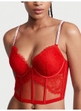 Комплект Білизни зі Стразами Victoria's Secret Very Sexy Shine Strap Push-Up Corset Top & Lace Cutout Thong Panty_1