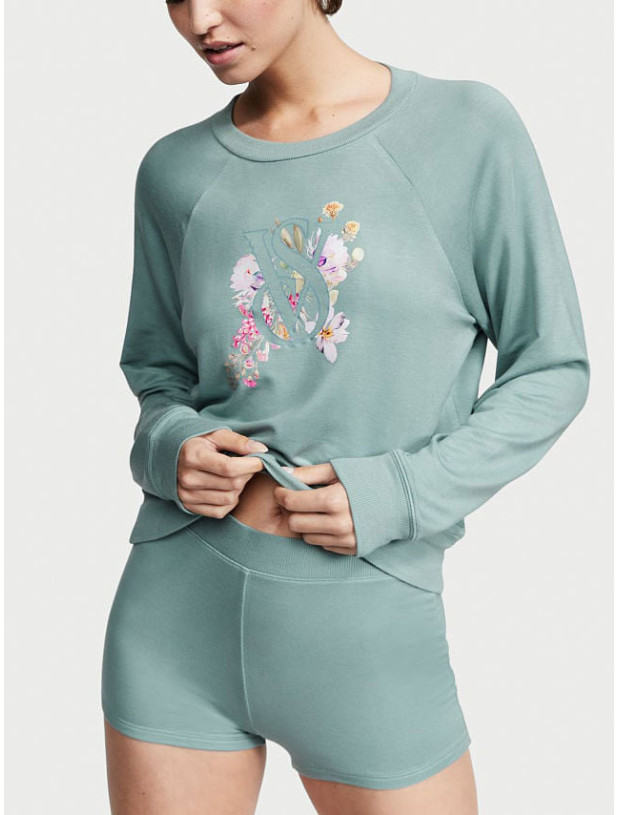 Піжама з Шортами Victoria's Secret Modal Terry Crewneck Short Set_2