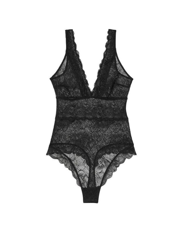Боді Мереживне Victoria's Secret The Lacie Plunge Bodysuit_6