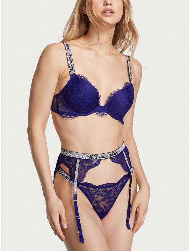 Комплект Білизни зі Стразами Victoria's Secret Very Sexy Shine Strap Push-Up Bra & Thong Panty_4