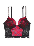 Комплект Білизни зі Стразами Victoria's Secret Bombshell Add-2-Cups Push-Up Corset Top & Shine Strap Lace Thong Panty_4