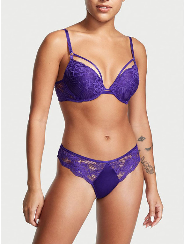 Комплект Білизни з Мереживом Victoria's Secret Very Sexy Push-Up Bra & Fishnet Floral Cheeky Panty_3
