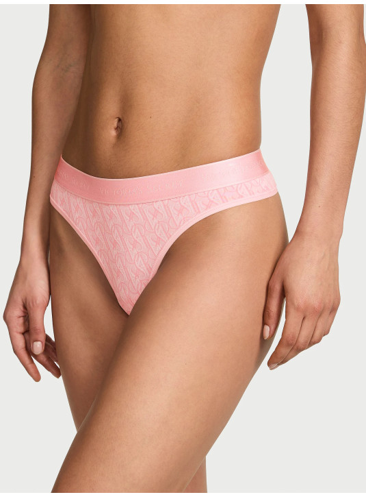 Бавовняні Трусики Стрінги Victoria's Secret Logo Cotton Thong Panty