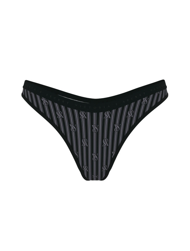 Хлопковые Трусики Стринги Victoria's Secret Stretch Cotton High-Leg Scoop Thong Panty_3