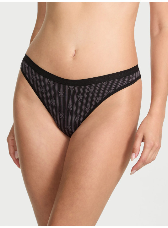 Бавовняні Трусики Стрінги Victoria's Secret Stretch Cotton High-Leg Scoop Thong Panty