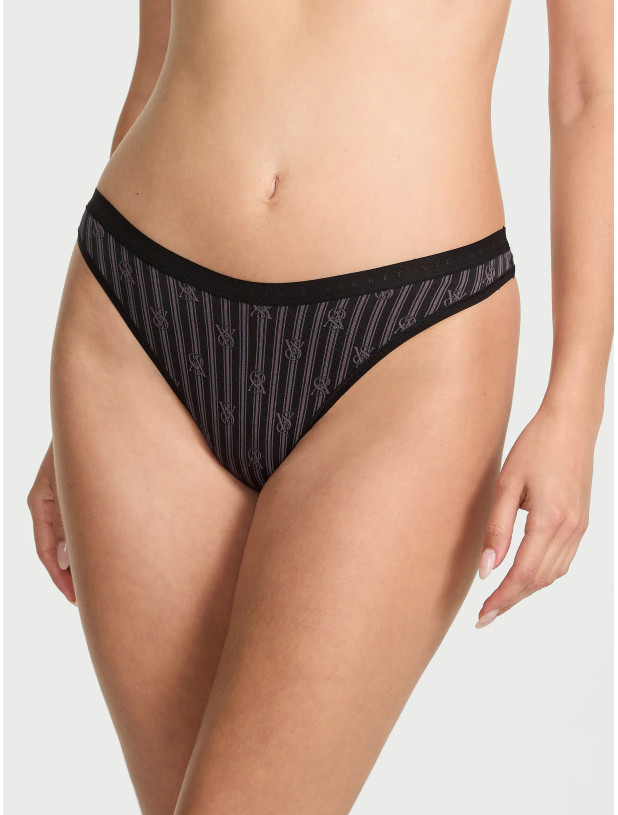 Хлопковые Трусики Стринги Victoria's Secret Stretch Cotton High-Leg Scoop Thong Panty_2