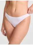 Бавовняні Трусики Стрінги Victoria's Secret Lace Trim Cotton Lace-Waist Thong_1
