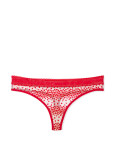 Трусики Стрінги Victoria's Secret Logo Flocked Hearts Thong Panty_3