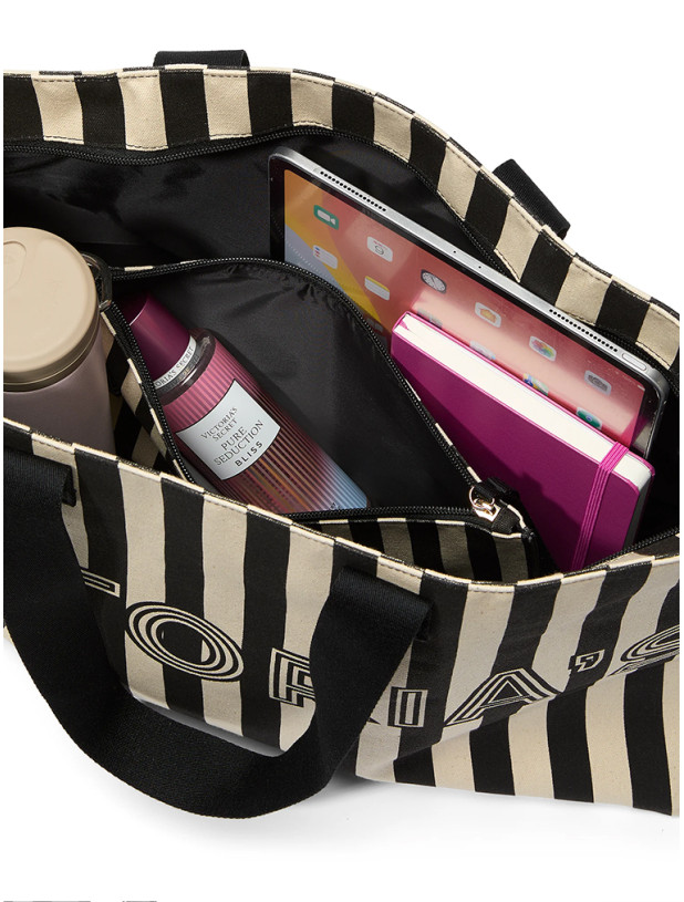 Сумка Victoria's Secret Graphic Stripe Tote & Wristlet Pouch Set_2