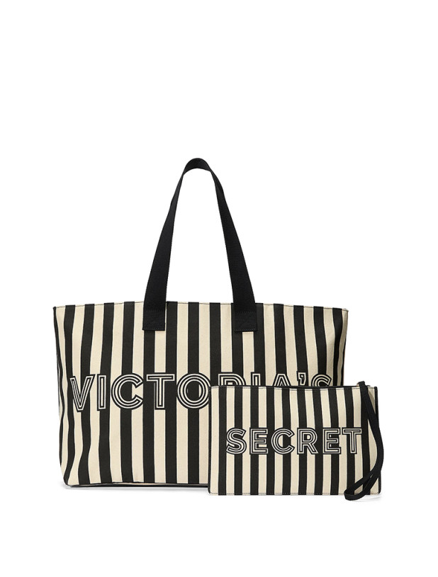 Сумка Victoria's Secret Graphic Stripe Tote & Wristlet Pouch Set_3