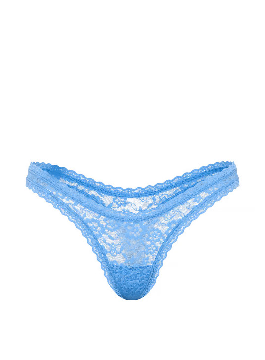 Трусики Стрінги Мереживні Victoria's Secret The Lacie Lace Ultra-Mini Scoop Thong Panty