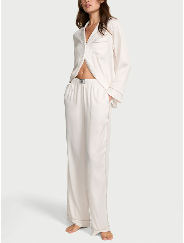 Піжама Victoria's Secret Signature Satin Shine Long Pajama Set_2