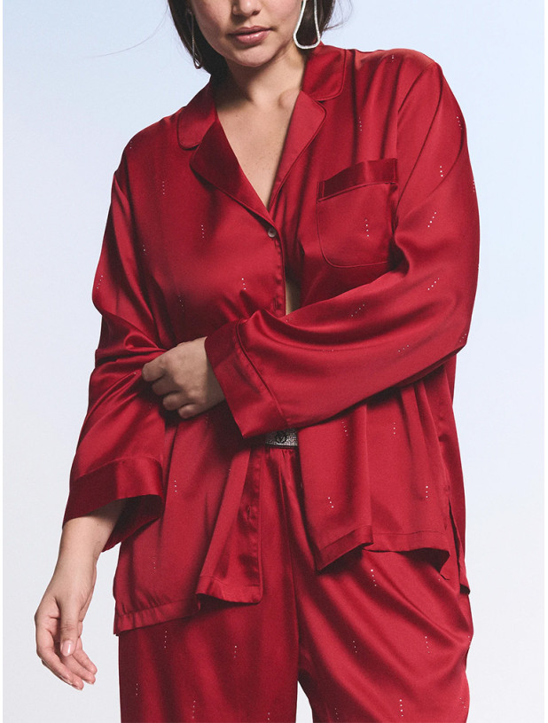 Піжама Victoria's Secret Signature Satin Shine Long Pajama Set_3