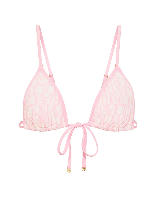 Купальник Бикини Треугольник Victoria's Secret Logo Tie-Front Triangle Bikini Top & Brazilian Bikini Bottom_4