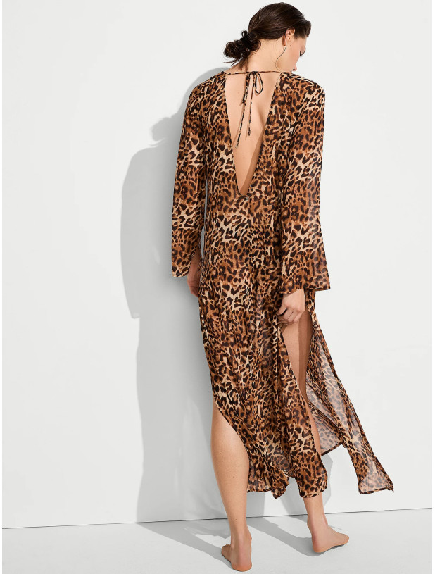 Туника для Пляжа Victoria's Secret Swim Beachwear Sheer Crinkle Plunge Caftan_2