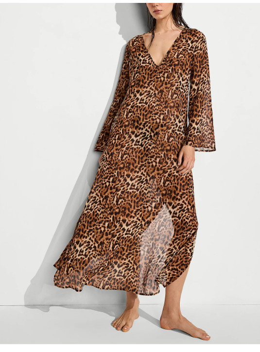 Туника для Пляжа Victoria's Secret Swim Beachwear Sheer Crinkle Plunge Caftan