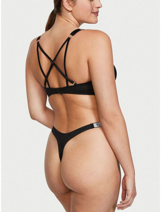 Купальник Пуш-ап со Стразами Victoria's Secret Shine Strap Bombshell Add-2-Cups Push-Up Bikini Top & Thong Bikini Bottom_5