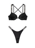 Купальник Пуш-ап со Стразами Victoria's Secret Shine Strap Bombshell Add-2-Cups Push-Up Bikini Top & Thong Bikini Bottom_1