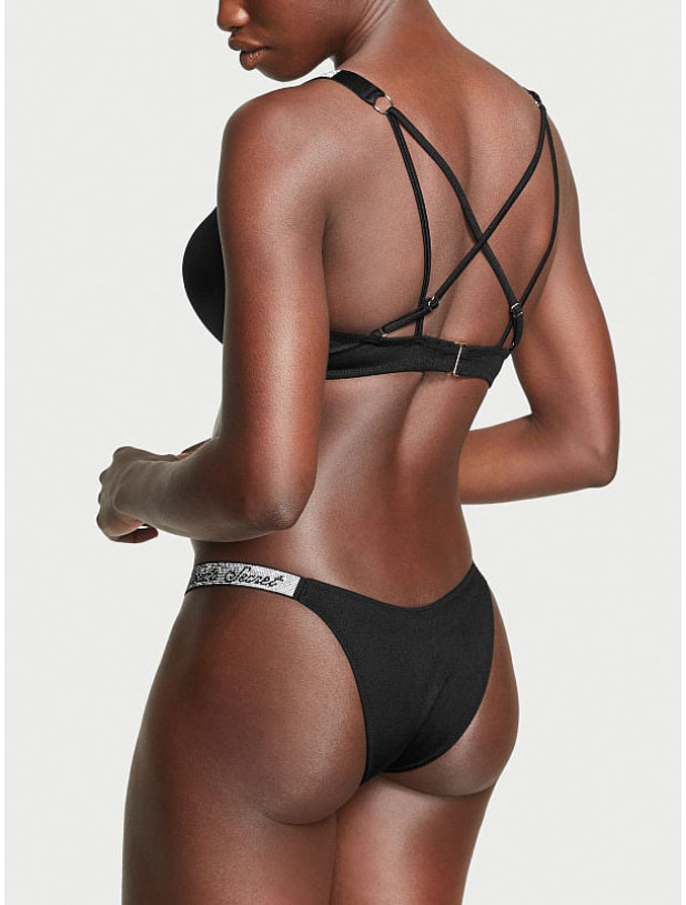 Купальник Пуш-ап со Стразами Victoria's Secret Shine Strap Bombshell Add-2-Cups Push-Up Bikini Top & Brazilian Bikini Bottom_6