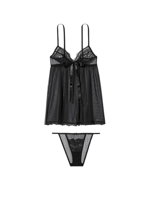 Пеньюар Victoria's Secret Very Sexy La Fleur Sheer Mesh & Lace Babydoll_3