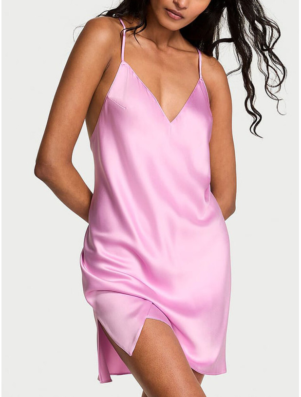 Нічна Сорочка Victoria's Secret Satin Open-Back Slip Dress_2