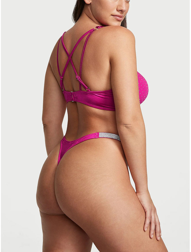 Купальник Пуш-ап зі Стразами Victoria's Secret Shine Strap Bombshell Push-Up Bikini Top & Shine Strap Thong Bikini Bottom_5