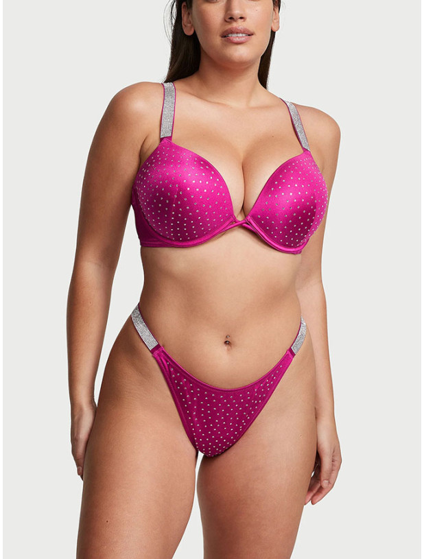 Купальник Пуш-ап зі Стразами Victoria's Secret Shine Strap Bombshell Push-Up Bikini Top & Shine Strap Thong Bikini Bottom_4