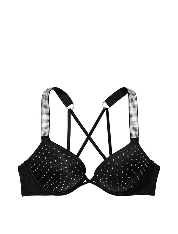Купальник Пуш-ап со Стразами Victoria's Secret Shine Strap Bombshell Add-2-Cups Push-Up Bikini Top & Thong Bikini Bottom_5