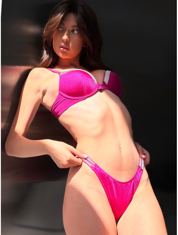 Купальник зі Стразами Victoria's Secret Very Sexy Shine Trim Push-Up Bikini Top & Double Shine Strap Brazilian Bikini Bottom_3