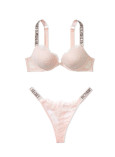 Комплект Білизни зі Стразами Victoria's Secret Very Sexy Bombshell Add-2-Cups Lace Shine Strap Push-Up Bra & Shine Strap Lace Thong Panty_1