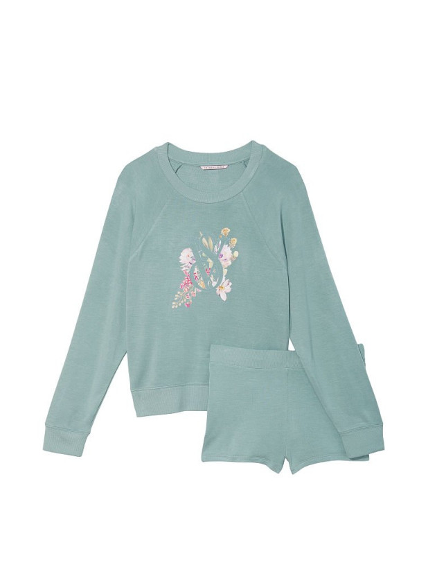 Піжама з Шортами Victoria's Secret Modal Terry Crewneck Short Set_3