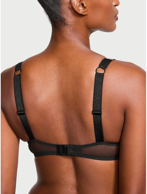 Бюстгальтер зі Стразами Victoria's Secret Very Sexy Shine Strap Unlined Low-Cut Lace Demi Bra_2