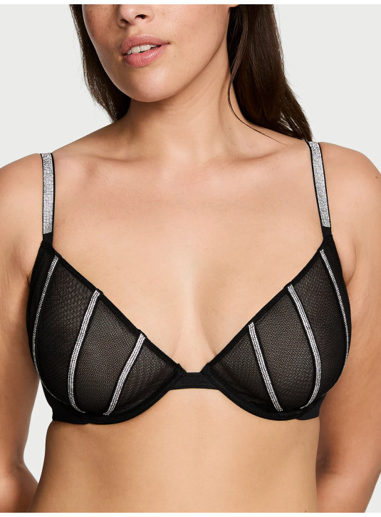 Бюстгальтер зі Стразами Victoria's Secret Very Sexy Sheer Shine Low-Cut Demi Bra