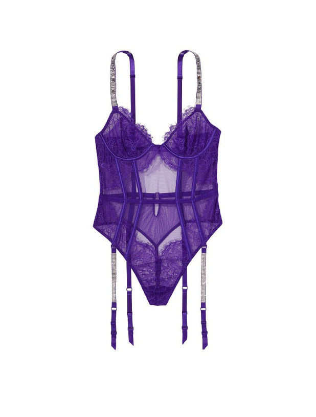 Боді Тедді зі Стразами Victoria's Secret Very Sexy Demi Teddy with Shine Straps & Garters_5