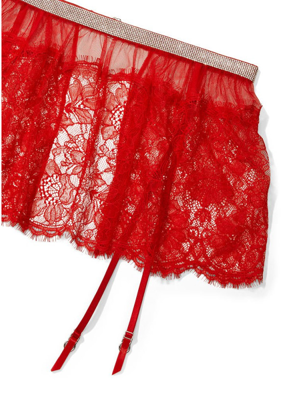 Пояс-юбка для Чулок со Cтразами Victoria's Secret Very Sexy Shine Lace Skirt with Garters_3