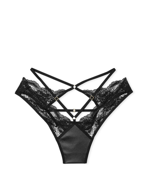 Трусики Victoria's Secret Very Sexy Fishnet Floral Open Back Brazilian Panty_2